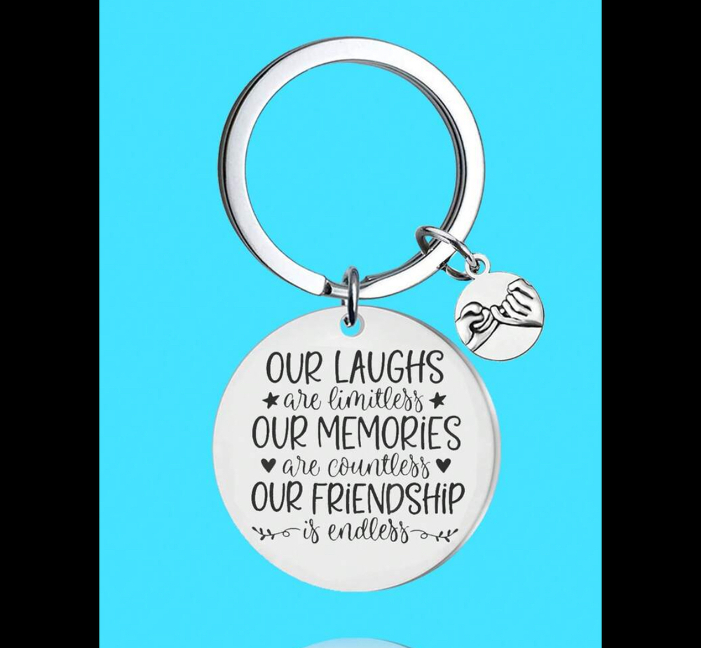 3/$25 Our Laughs Are Limitless Our Memories Stainless Steel Keychain NEW